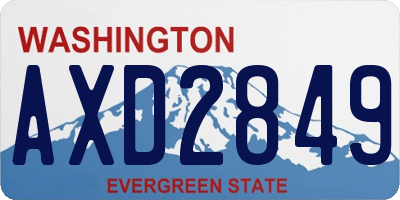 WA license plate AXD2849