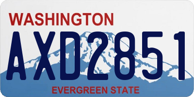 WA license plate AXD2851