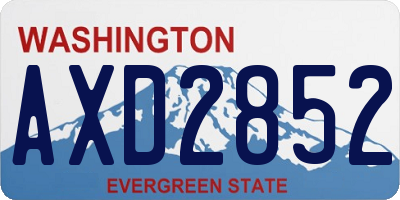 WA license plate AXD2852
