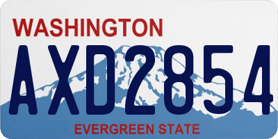 WA license plate AXD2854