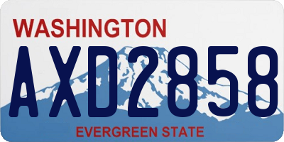 WA license plate AXD2858