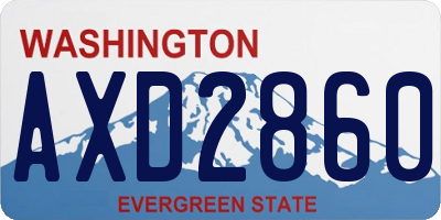 WA license plate AXD2860