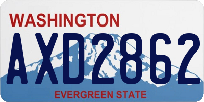 WA license plate AXD2862