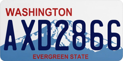 WA license plate AXD2866