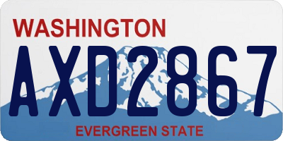 WA license plate AXD2867