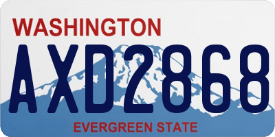 WA license plate AXD2868