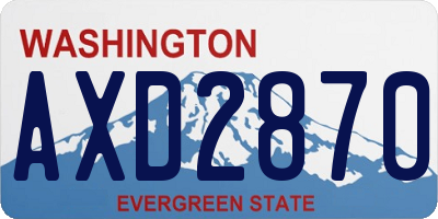 WA license plate AXD2870