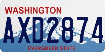 WA license plate AXD2874