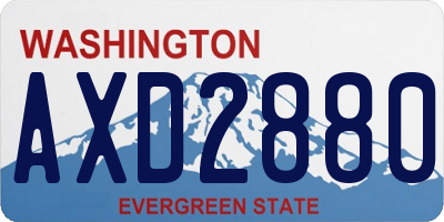 WA license plate AXD2880