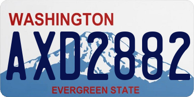 WA license plate AXD2882