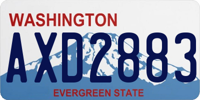 WA license plate AXD2883