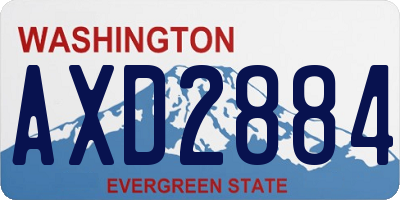 WA license plate AXD2884