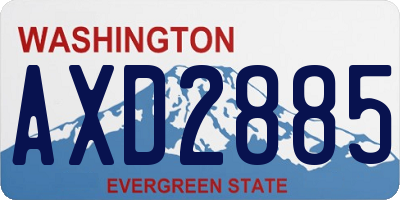 WA license plate AXD2885