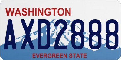 WA license plate AXD2888