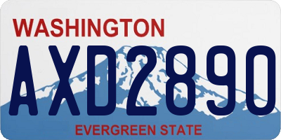 WA license plate AXD2890