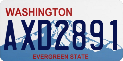 WA license plate AXD2891
