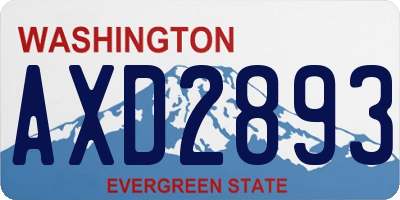 WA license plate AXD2893