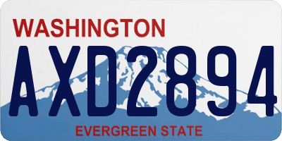 WA license plate AXD2894