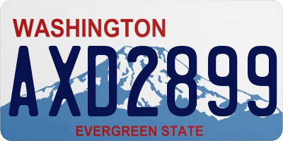 WA license plate AXD2899