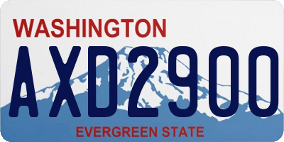 WA license plate AXD2900