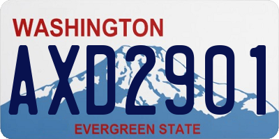 WA license plate AXD2901