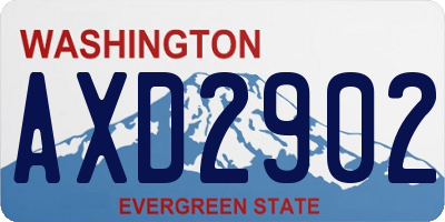 WA license plate AXD2902