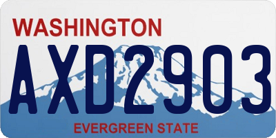 WA license plate AXD2903