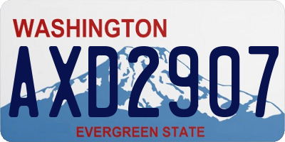 WA license plate AXD2907
