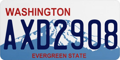 WA license plate AXD2908