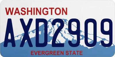 WA license plate AXD2909