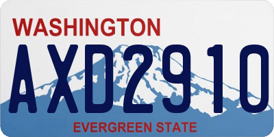 WA license plate AXD2910