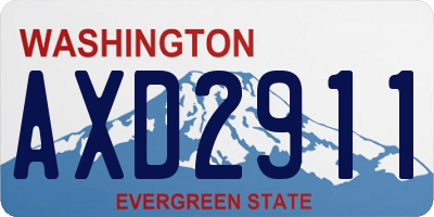 WA license plate AXD2911