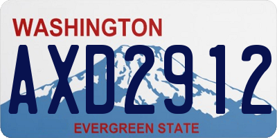 WA license plate AXD2912