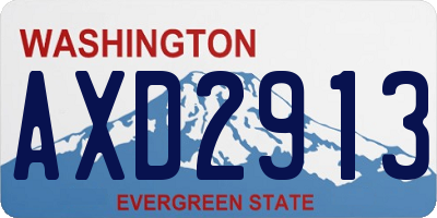 WA license plate AXD2913