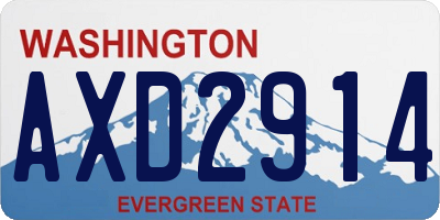 WA license plate AXD2914