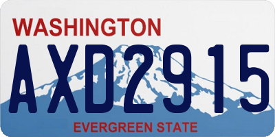 WA license plate AXD2915