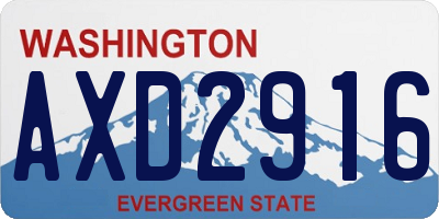 WA license plate AXD2916