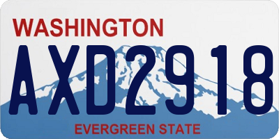 WA license plate AXD2918