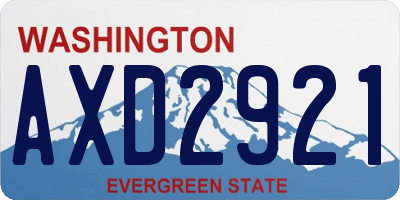 WA license plate AXD2921
