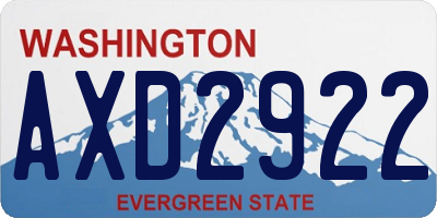 WA license plate AXD2922