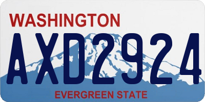 WA license plate AXD2924