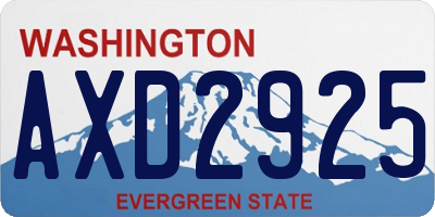 WA license plate AXD2925