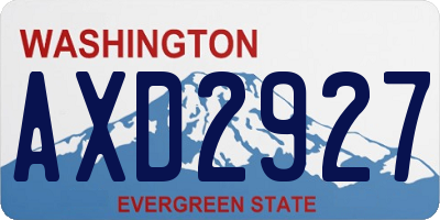 WA license plate AXD2927