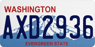 WA license plate AXD2936
