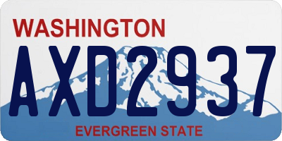 WA license plate AXD2937