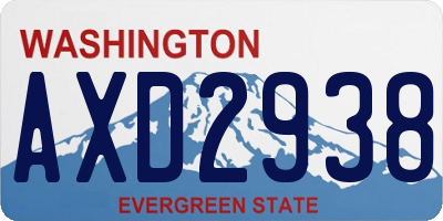 WA license plate AXD2938