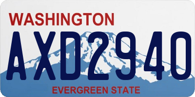 WA license plate AXD2940