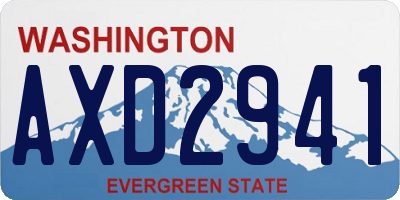 WA license plate AXD2941