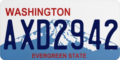 WA license plate AXD2942