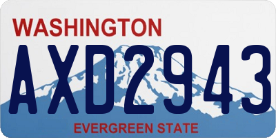 WA license plate AXD2943